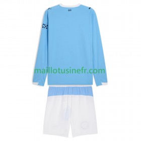 Maillot de Foot Manchester City Domicile 2025-26 Manches Longues - Enfant